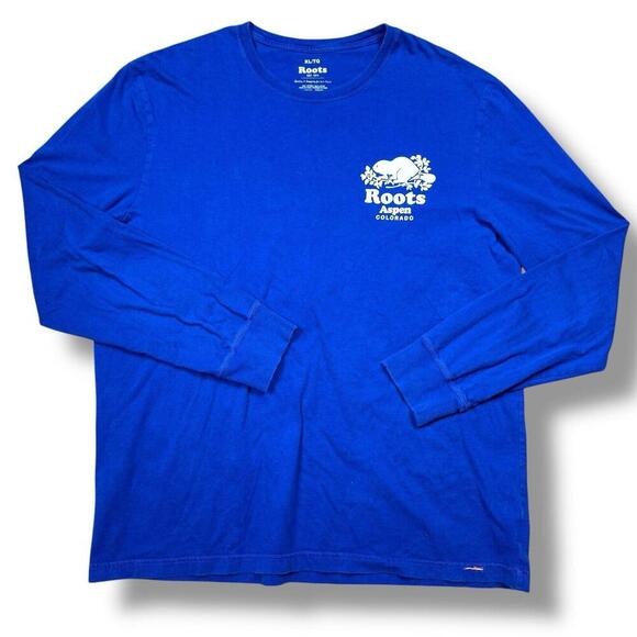 Roots Aspen Colorado Royal Blue Beaver Long Sleeve Tee - Picture 5 of 8